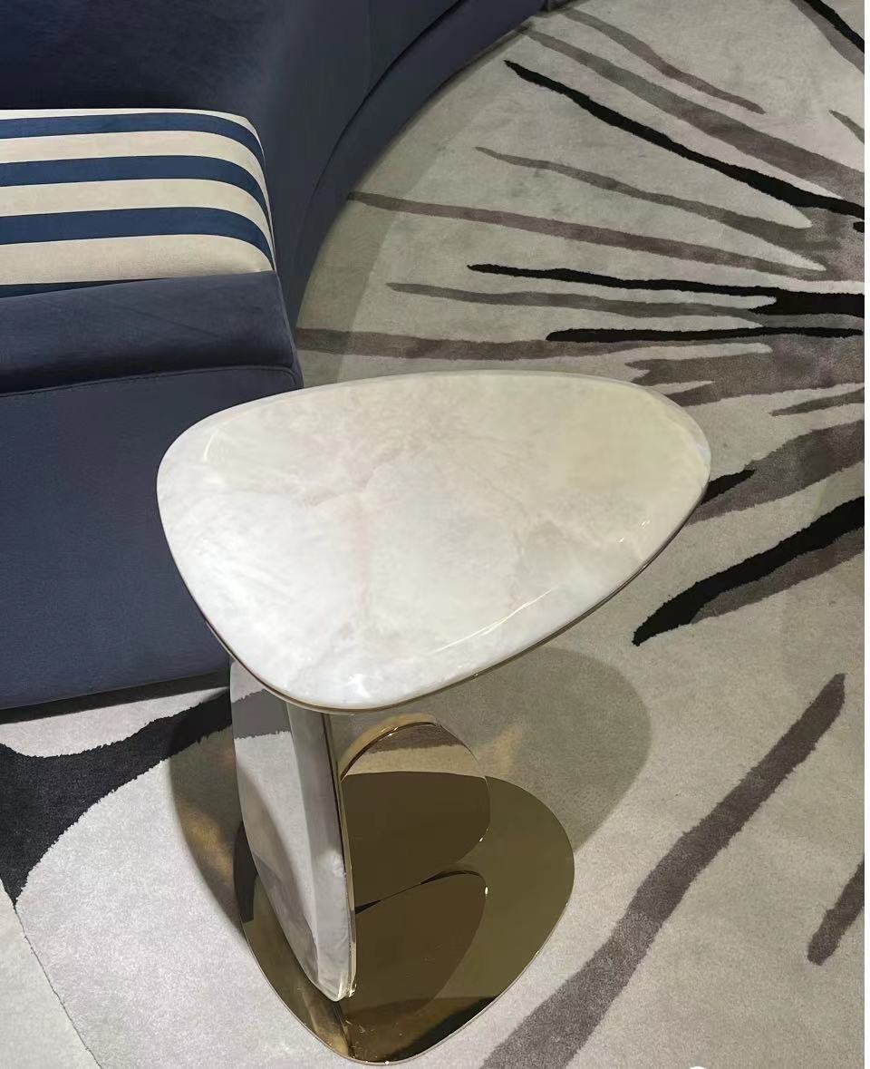 Modern brass end table