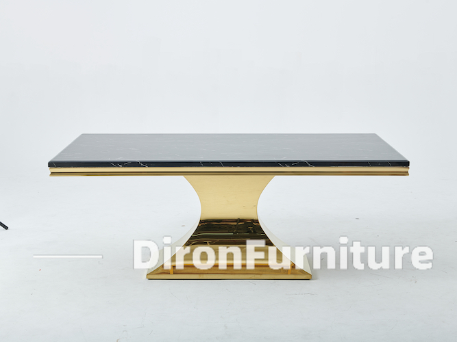 modern marble and stainless steel dining table